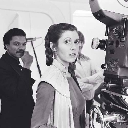 Carrie Fisher and Mark Hamill on the set of Empire Strikes Back @retrostarwarsstrikesback