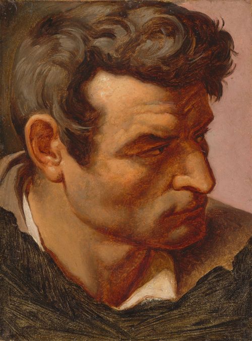 amare-habeo:   German anonymous artist Portrait Study, 1850 Oil on paper, laid down on masonite, 27 × 20 cm.  