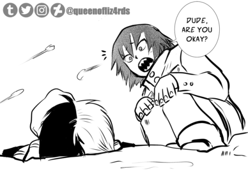 queenofliz4rds: queenofliz4rds: Based on a tweet by @paperficwriter and the ch 211 snowfight omake