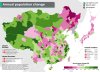 Annual population change in East Asia.
Full article: https://landgeist.com/2022/02/17/annual-population-change-in-east-asia/