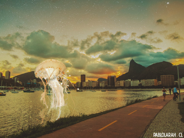 Sunset at Botafogo bay with jellyfish #sunset #botafogobay #praiadebotafogo #aterrodoflamengo #jellyfish #photomanipulation #colorcreative #colorgrading #riodejaneiro #brasil #brazil
#photoshop .
.
.
.
.
.
.
.
Made with ❤ & @photoshop