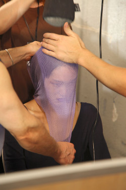 thedoppelganger:  Backstage at Yohji Yamamoto