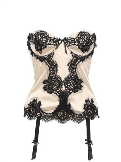 Valencienne Lace & Silk Satin Corset 