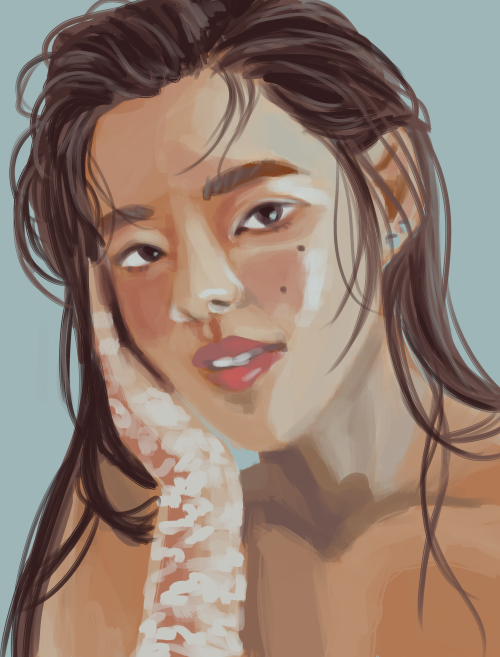 quick photostudy sketch of thai actress Nam Kankulnut reference