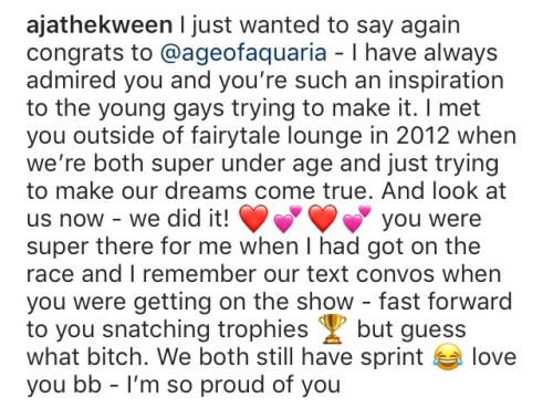 aquajaria: pancake-karmas: aja’s cute congrats to aquaria  legends supporting legends