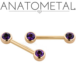 anatometal: 7/16”, 14ga Side Set Gem Barbells