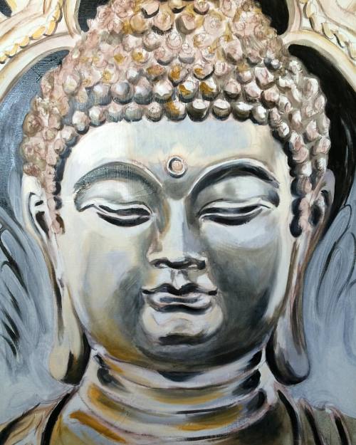 sheriemyers: Commission Fridays ☀️☀️ #buddha #oilpainting
