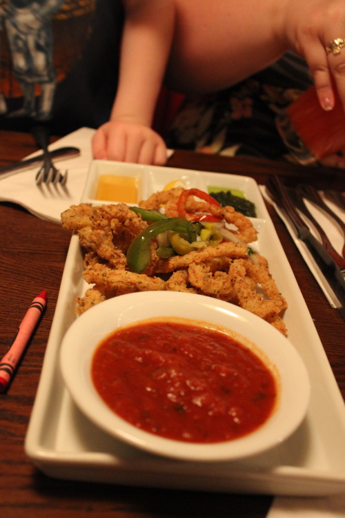 Oak-Fired Mussels, Crispy Calamari, Grilled Chicken, Whole Wheat Fettuccini, Wild Mushroom Flatbread