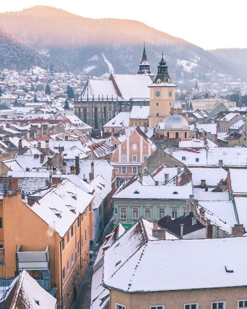 wanderlusteurope:Aerial view of Brasov, Romania