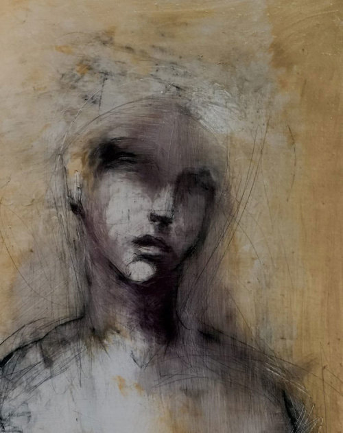 Marilyn Kalish (American, based Great Barrington, MA, USA) - From her Portraits series  Mixed Media