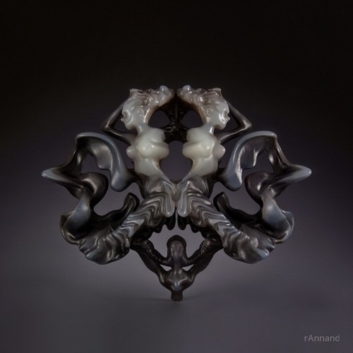 Rorschach jewelry by Rebecca Annand