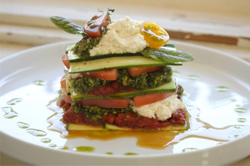 Week 1 @ The Plant Lab in Belfast ME. 07/05 - 07/081. Beet Ravioli with cashew ricotta, bell pepper 