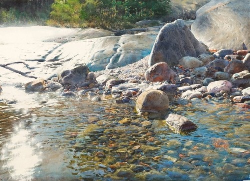 sixpenceee:This is a water color painting. The artist is Stanislaw Zoladz.