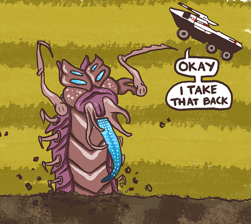 marmod:  This exact scenario happened to me the other day. Thanks, Garrus. Bonus: