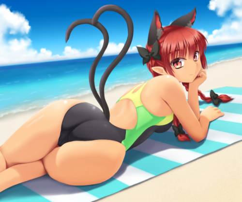 競泳水着お燐ちゃん（日焼け差分アリ）