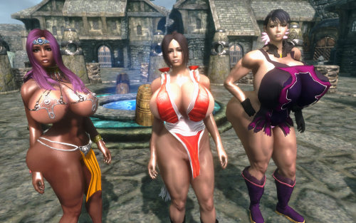 rebisdungeon:  Mai in my Skyrim! For my hobby time, I made NPC themed on Mai Shiranui! I used Mai Clothes MOD CB++ with my Custom Preset, and made her face with ECE, then use its face for NPC with CK and Nifskope. Maya, Mai, Cattleya… Oh there are some