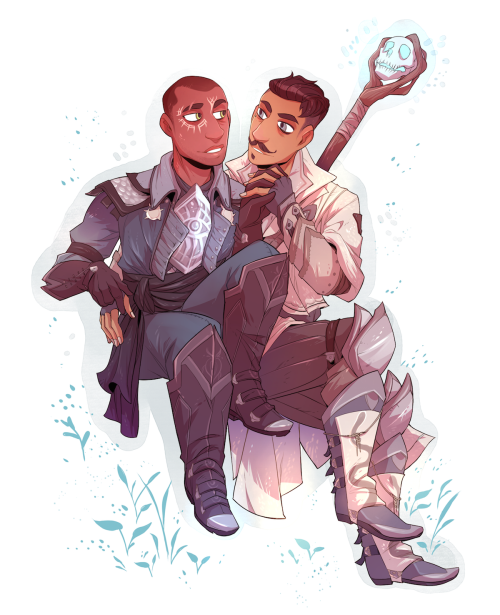 A commission for Woodironbone of their partner’s Inquistor (Bennett) and Dorian. I love this one so 