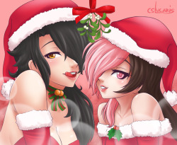 cslucaris:  cslucaris: #156 - Mistletoe They’re waiting on you. But you can only choose one.  Merry Christmas, everyone.   Reblog for the night