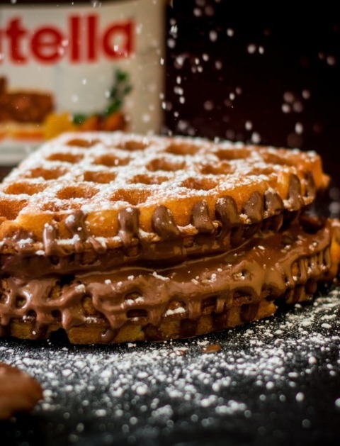 Nutella Waffle Sandwich - Waffle Recipe