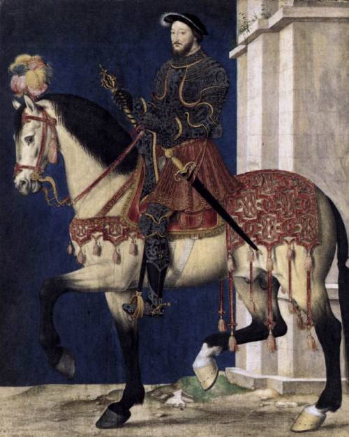 world-of-midgard:François Clouet, Portrait of Francis I, King of France, c. 1540, Oil on wood, 27 x 