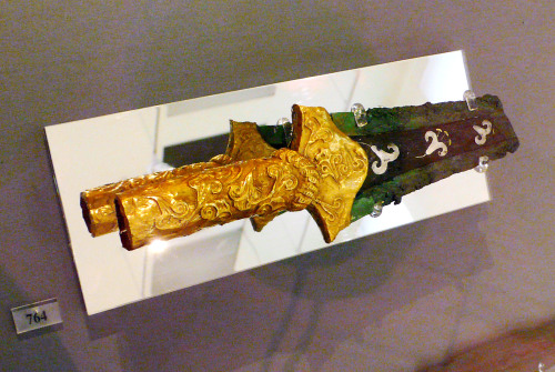 Mycenae - decorated dagger. Shaft Grave V, Grave Circle A, Mycenae. 1600-1500 BC.