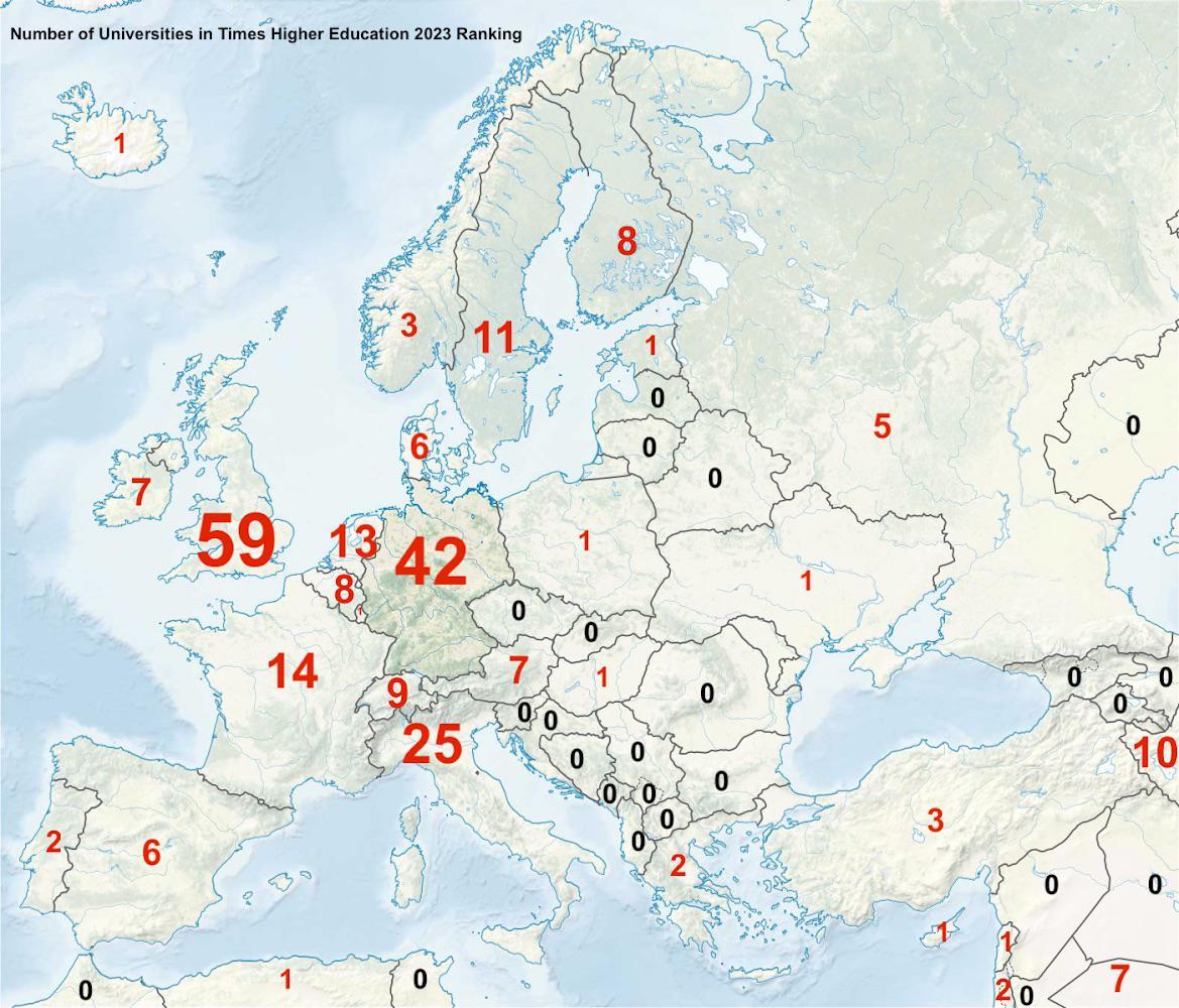 Карта Европы 2023. Карта Европы 2022. Сколько вузов находится в Европе. Город где 5 часов