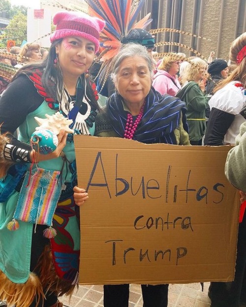 Abuelitas Contra Trump On of our favorite Women’s March signs posted today. Our Grandmas are the mat