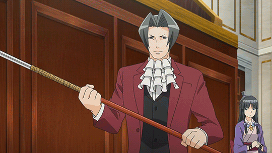 nghoooh:  iruhe:  Courtship.   Edgeworth lifts, it’s canon now.
