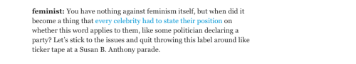 ouendanl:  captain-ameriadoc-brandybucky:  So, apparently, 45% of TIME magazine readers think the word “feminist” needs to be banned in 2015. The fact that the word is even ON the writer’s list of “Words That Should Be Banned in 2015”, alongside