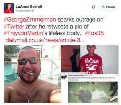 revolutionarykoolaid:  Good Morning AmeriKKKa (9/28/15): The world woke up to George Zimmerman trending on Twitter again. Why, you may ask– is he finally dead?! Nope. That little shit just decided to brag about killing Trayvon Martin again. Twitter