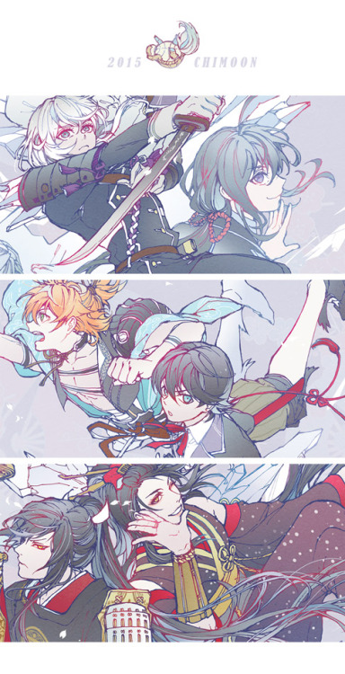 Touken Ranbu series fanbook cover. It’s hot summer so this time I use cold colour palettes mor