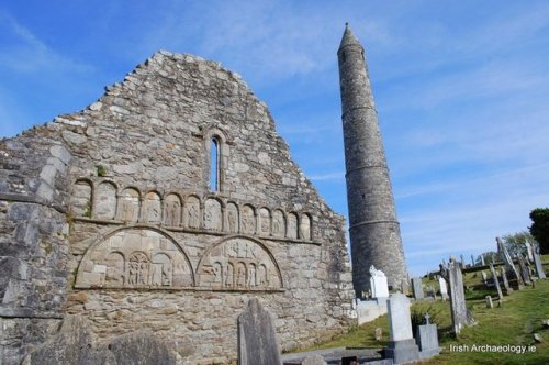 irisharchaeology:The 12th century cathedral and round tower at Ardmore, Co. Waterford