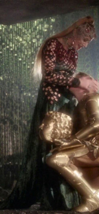 costumeloverz71: Morgana (Helen Mirren) Red cutout dress… Excalibur (1981).. Costume by Bob Ringwood