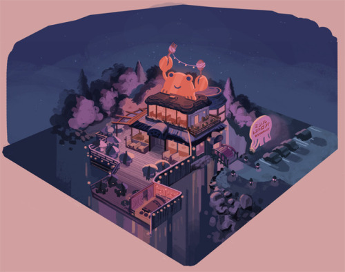 loopy-lupe:  Building designs (In the project, we were supposed to pick a fictional universe and design three buildings that could fit in it- I thought big hero 6 would be a good challenge!)