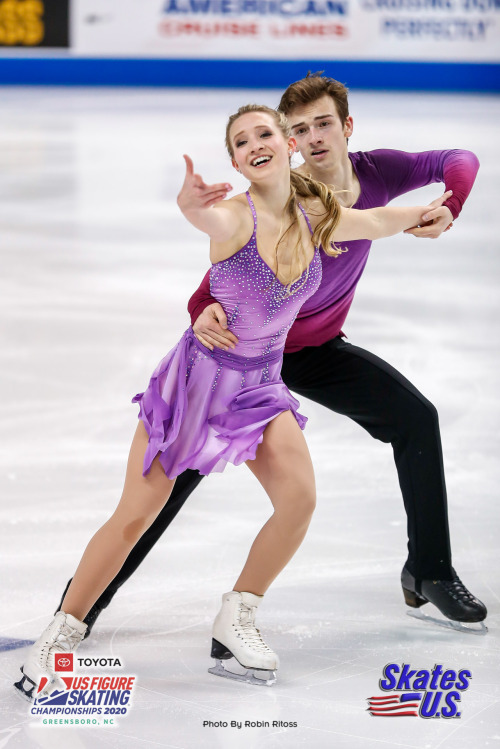 Eva Pate and Logan Bye&rsquo;s free dance costumes at the 2020 US Championships.(Source: skatesus.co