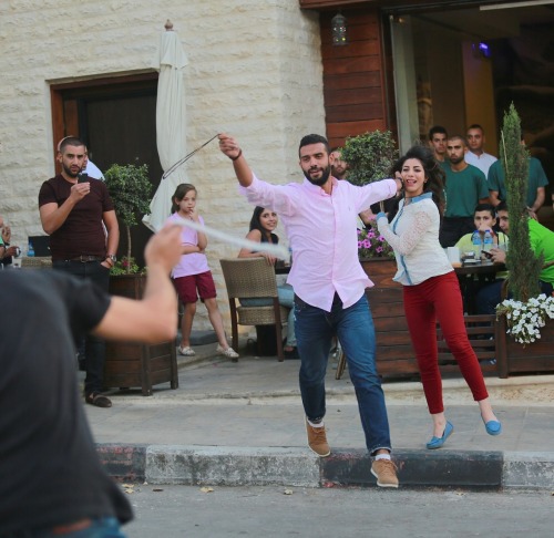 frompalestinewithlove:Palestinians celebrate Eid with a Debkeh flash mob Eid Mubarak from Ramallah!