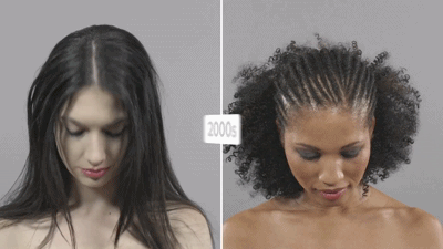 rockandrollcansavetheworld:  the-gasoline-station:  100 Years of Beauty Pt I & II Side by Side Comparison Video: Cut Video GIF: The Gasoline Station    i love this