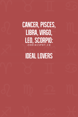 hplessflirt:  zodiacspot:  More Zodiac Compatibility here!  Pisces here 👍 I’d like to think I’m an ideal lover ;) ~K  Cancer&hellip;oh that&rsquo;s interesting