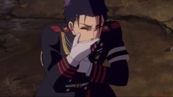 luxxyb:  this doesn’t even need a caption, Guren’s face says it all