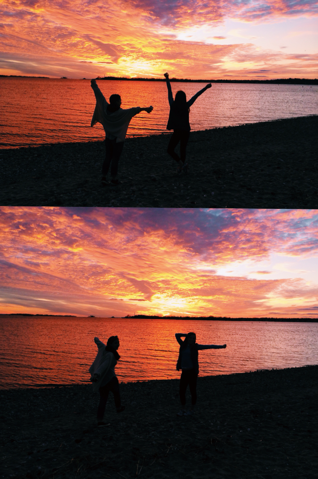 lavenderwind:  me with my friend @ the sunset today…it was absolutely stunning.