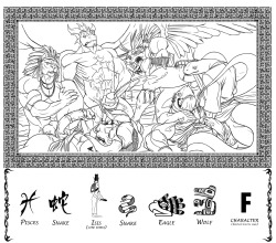 homodracofilo:  Zodiac orgies - by  nexus (* * * * * * *) (I post it at last) (contains straight content… but it’s one of those symbolic exceptions :P) 