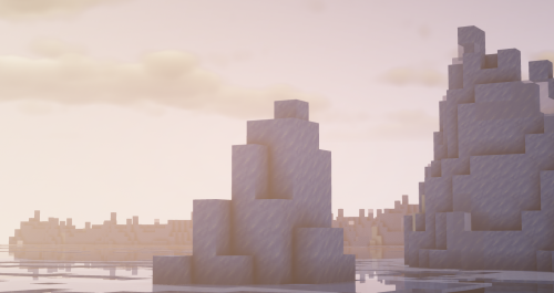 Glistening Icefield ~A custom iceberg biome at sunrise.