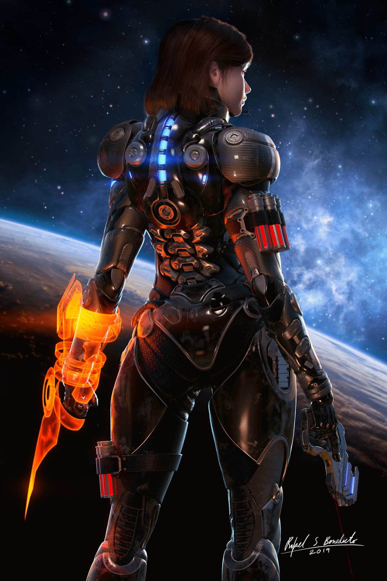 theartofmany:  Artist: Rafael BenedictoTitle:  Commander Shepard“I am a big fan