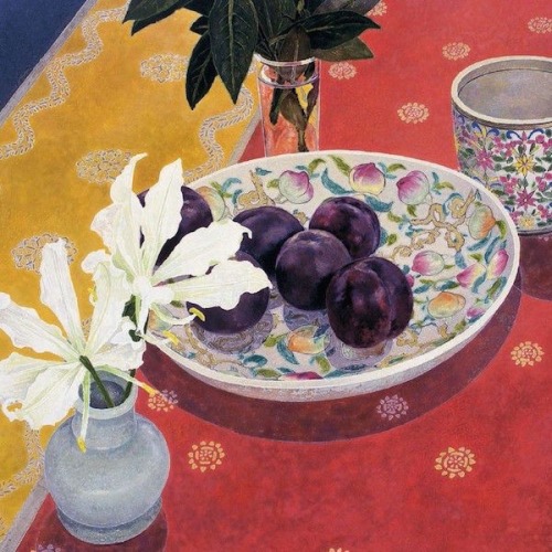 art-is-art-is-art:Plums with Indian Cloth, Cressida Campbell