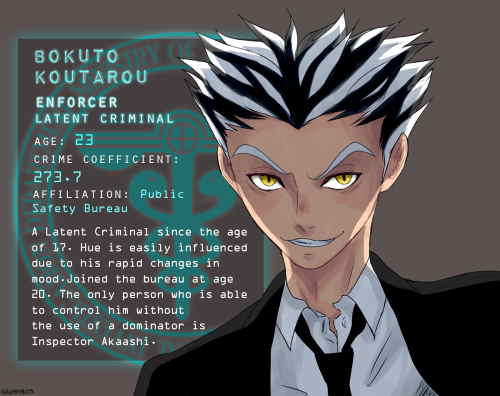 grumpybets:i said i’d do it - BokuAka Psycho-Pass AU+