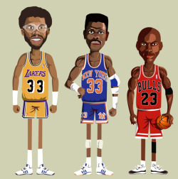 acortina3:  NBA Legends - Noble. (www.behance.net/nobleone)  Kareem Abdul Jabbar, Patrick Ewing, Michael Jordan Magic Johnson, Scottie Pippen, Shaquille O’neal Charles Barkley, Larry Bird, Dennis Rodman  