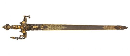 art-of-swords:Exhibition Sword and ScabbardDated: circa 1850-5 (made in the 16th century style)Maker