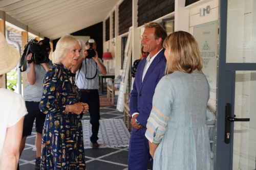 The Duchess of Cornwall visits Weaver Green at Heron Valley Orchards to learn how the company create