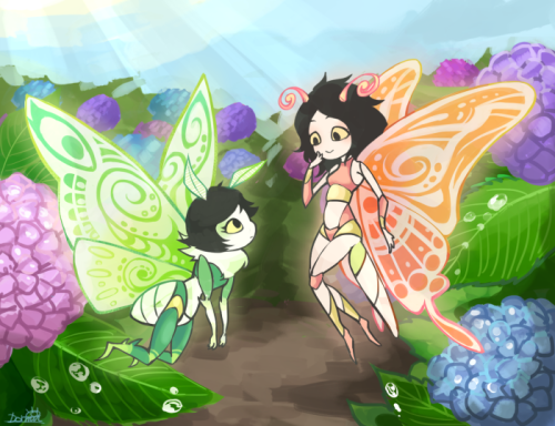 Porn q-dormir:  Moth!Kanaya + Butterfly!Aradia photos