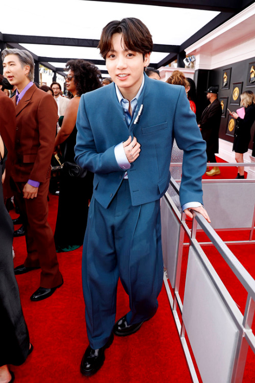 Jungkook of BTS attends the 64th Annual GRAMMY Awards at MGM Grand Garden Arena on April 03, 2022 in